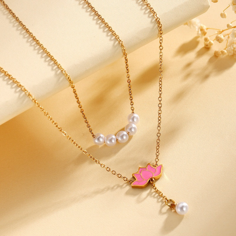 Pearl Lotus Necklace