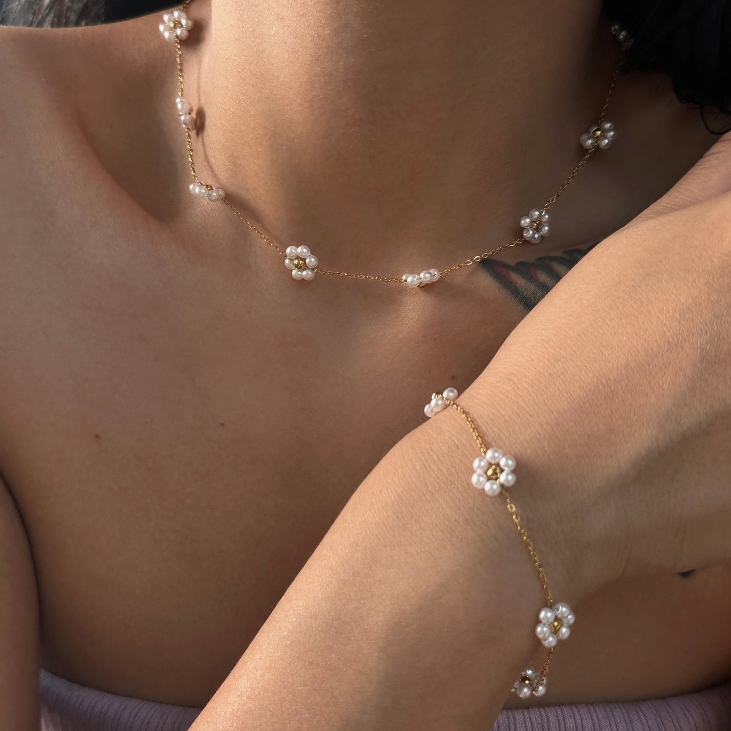 Daisy Pearl Bracelet