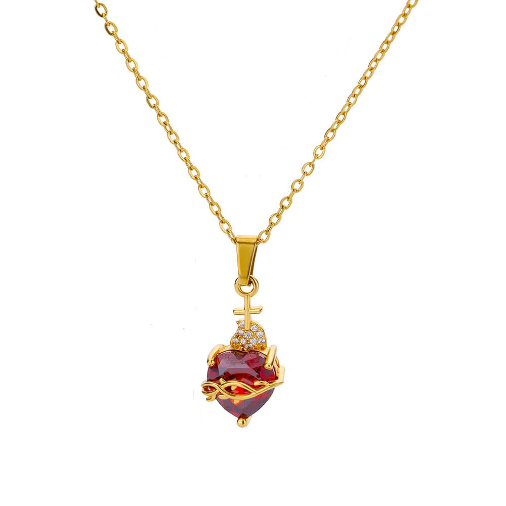 Ruby Empress Heart Necklace