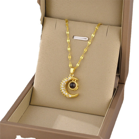 Noir Crescent Necklace