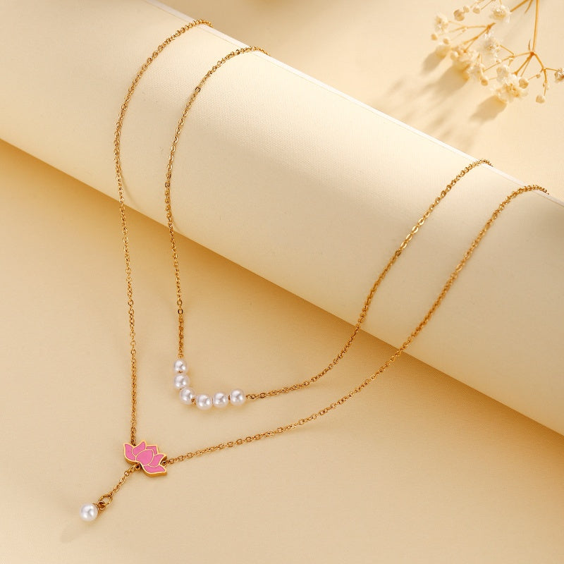 Pearl Lotus Necklace