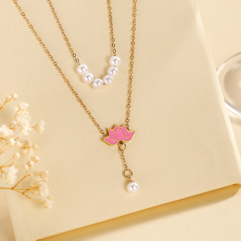 Pearl Lotus Necklace