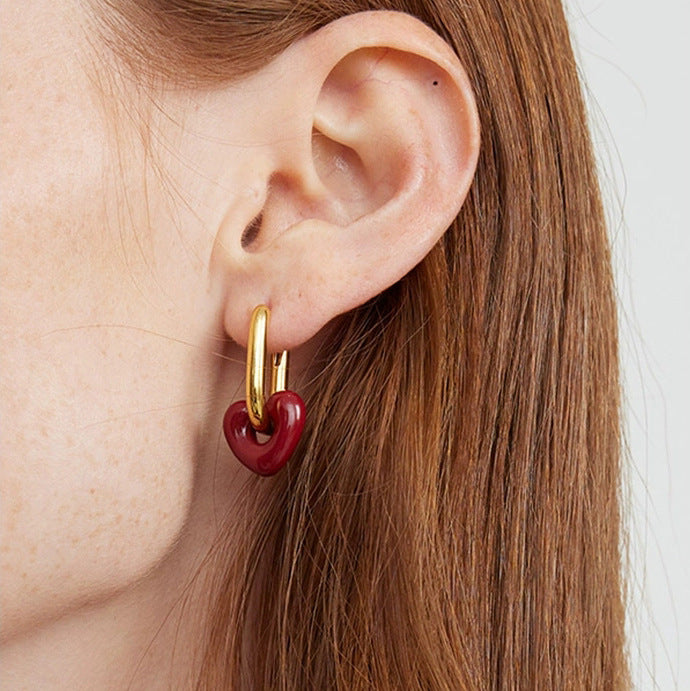 Retro Heart Earrings