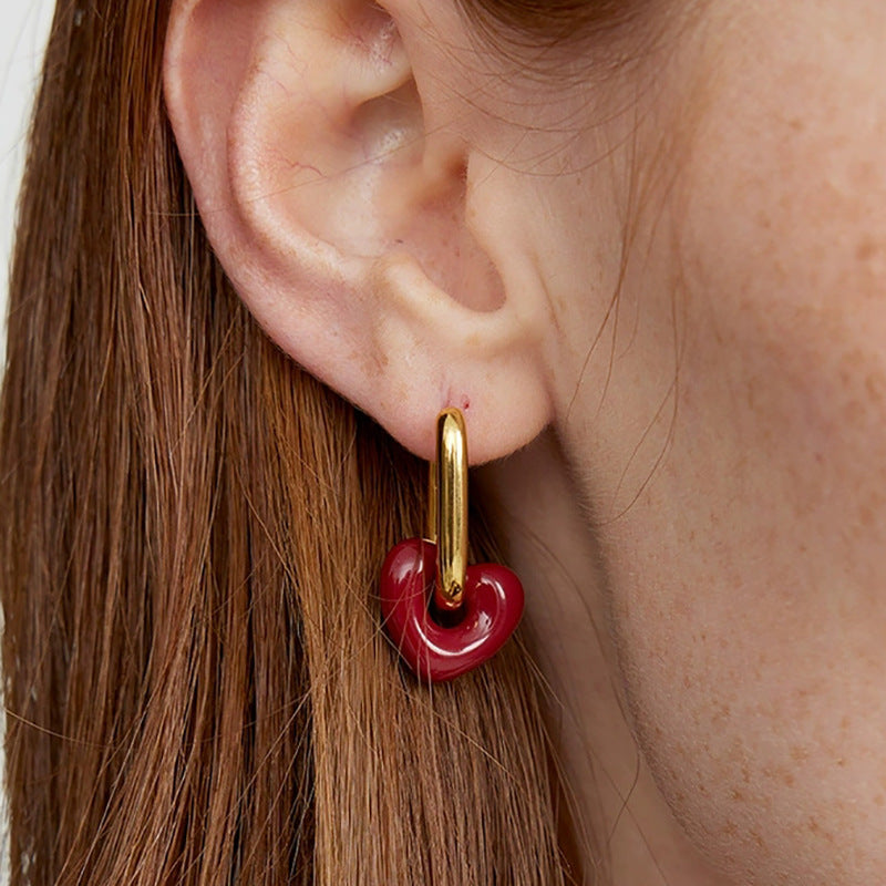 Retro Heart Earrings