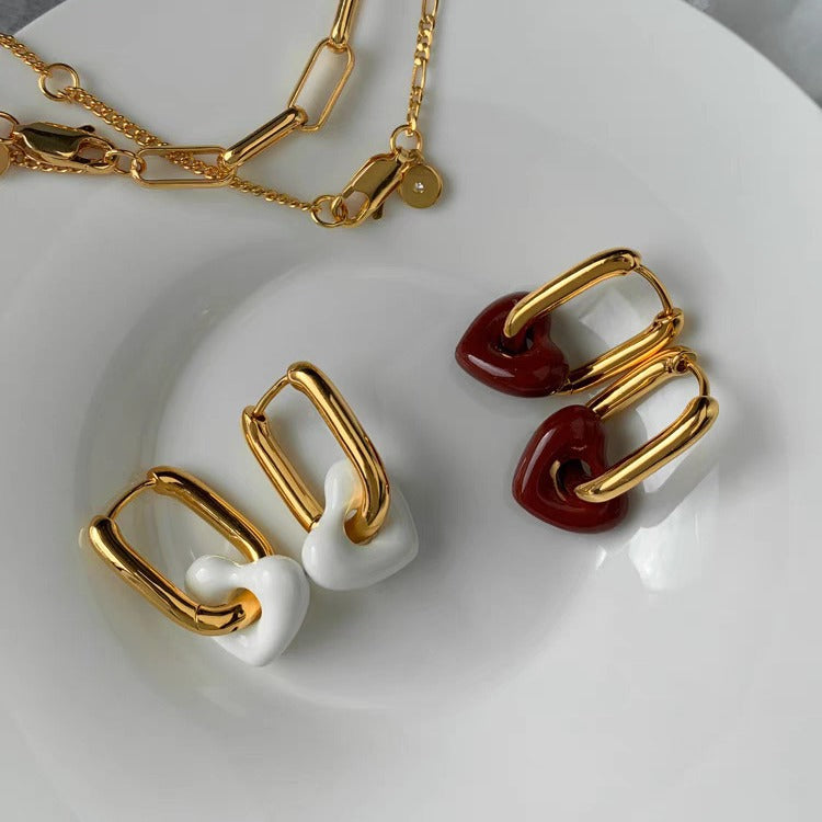 Retro Heart Earrings