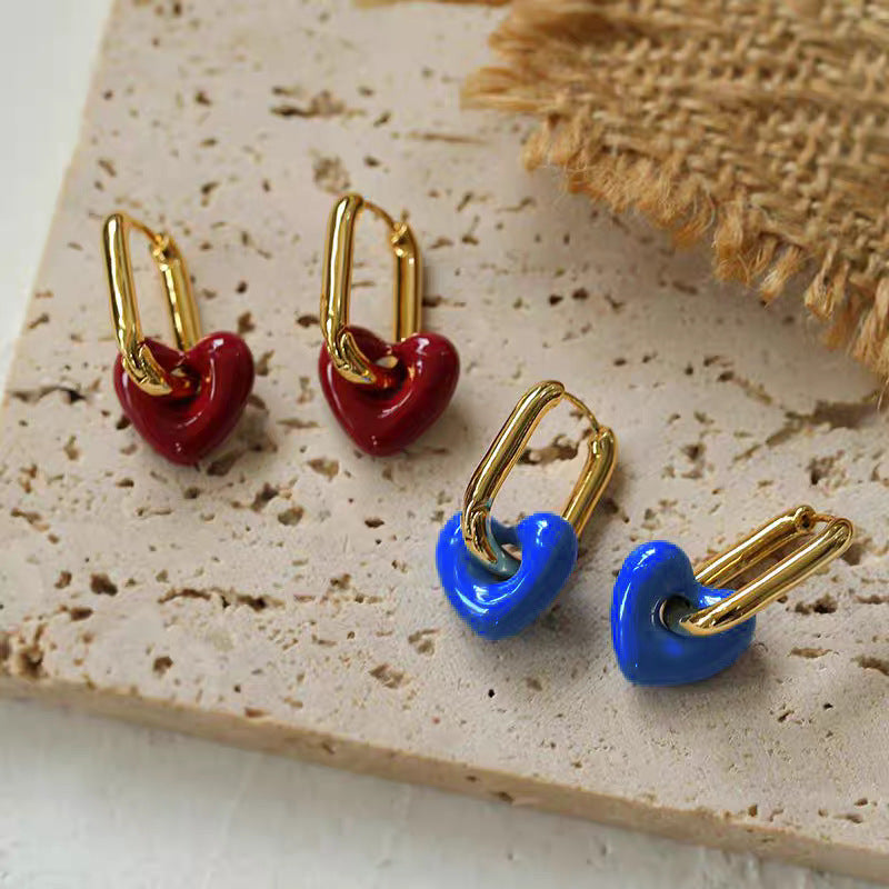 Retro Heart Earrings