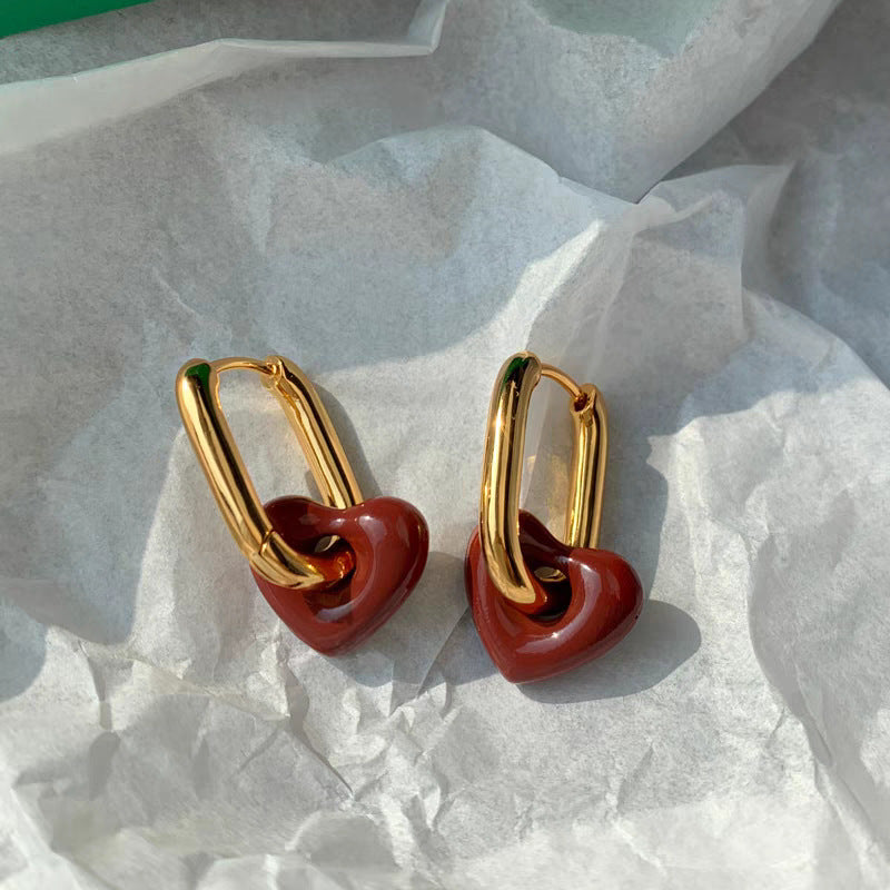 Retro Heart Earrings
