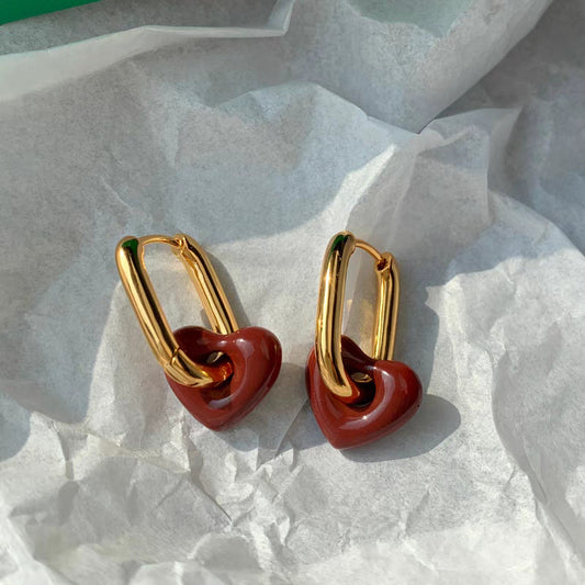 Retro Heart Earrings