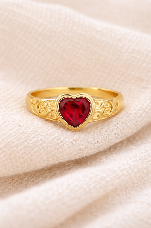 Ruby Empress Heart Ring