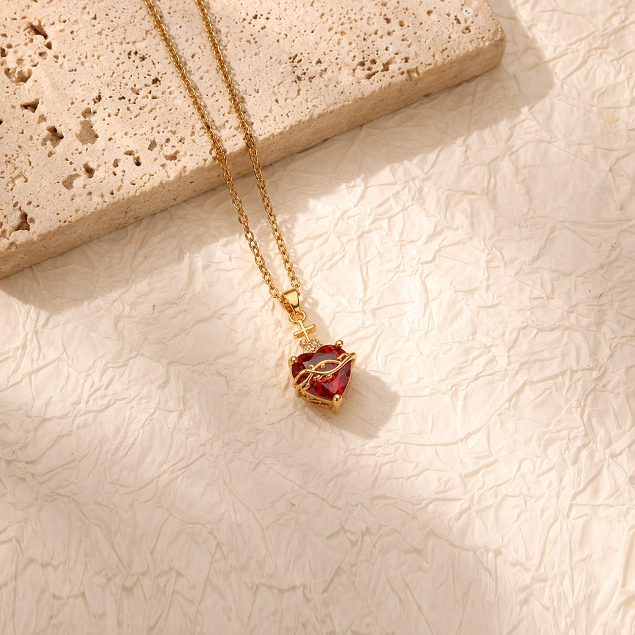 Ruby Empress Heart Necklace