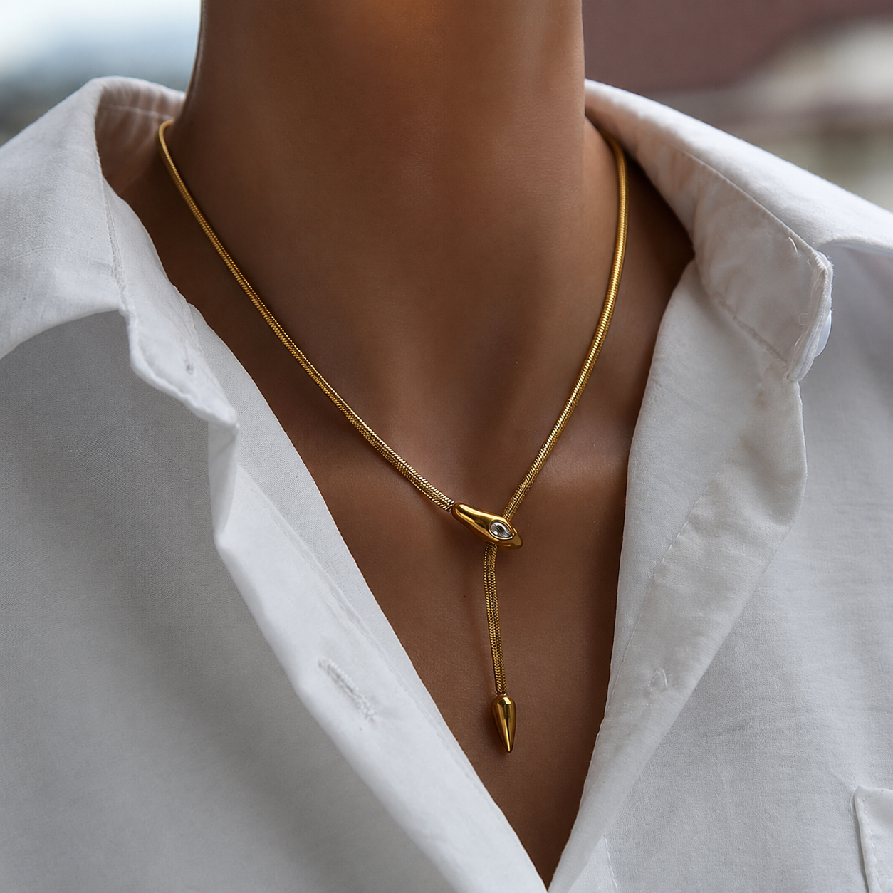 Snake Drop Necklace